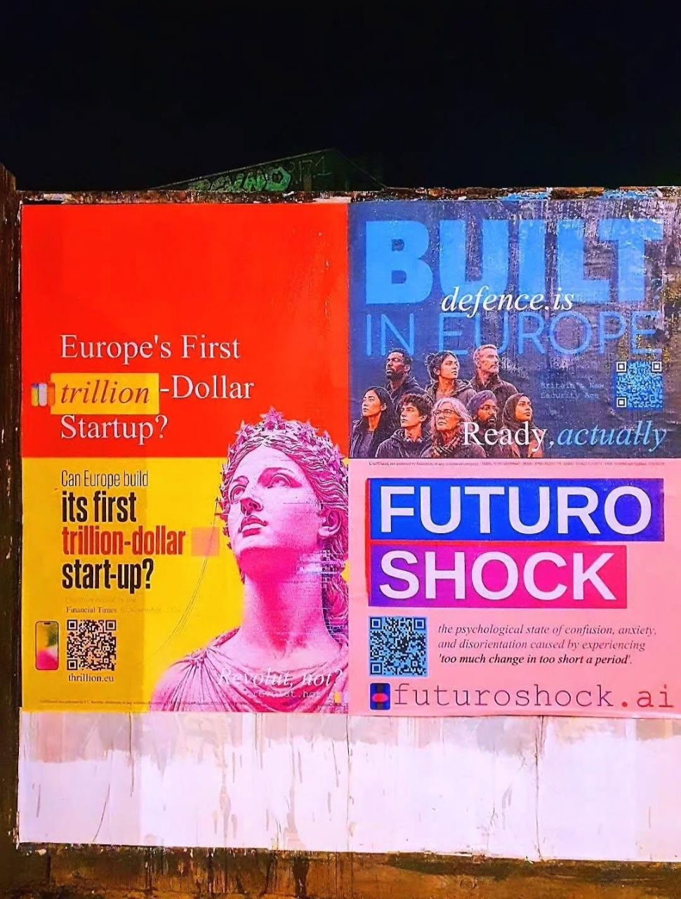 Poster pasted on a London hoarding, 13 July 2026