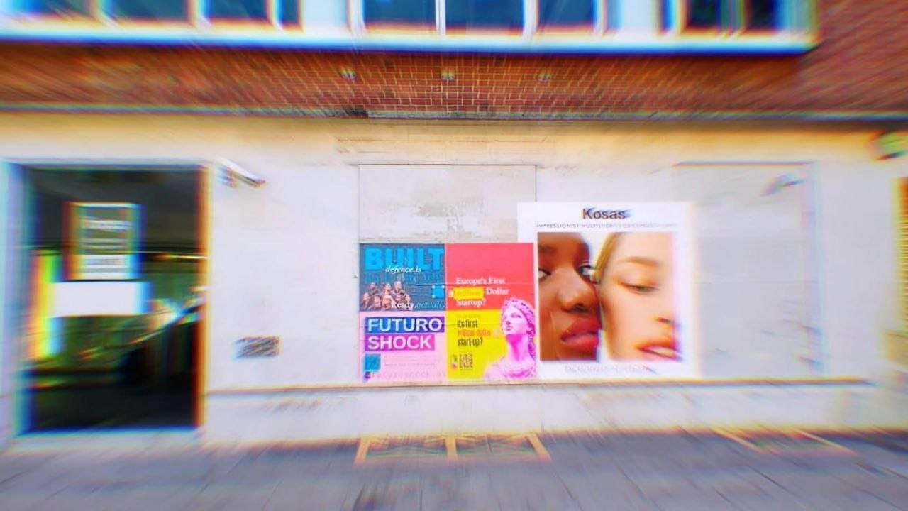 Poster pasted on a London hoarding, 13 July 2026