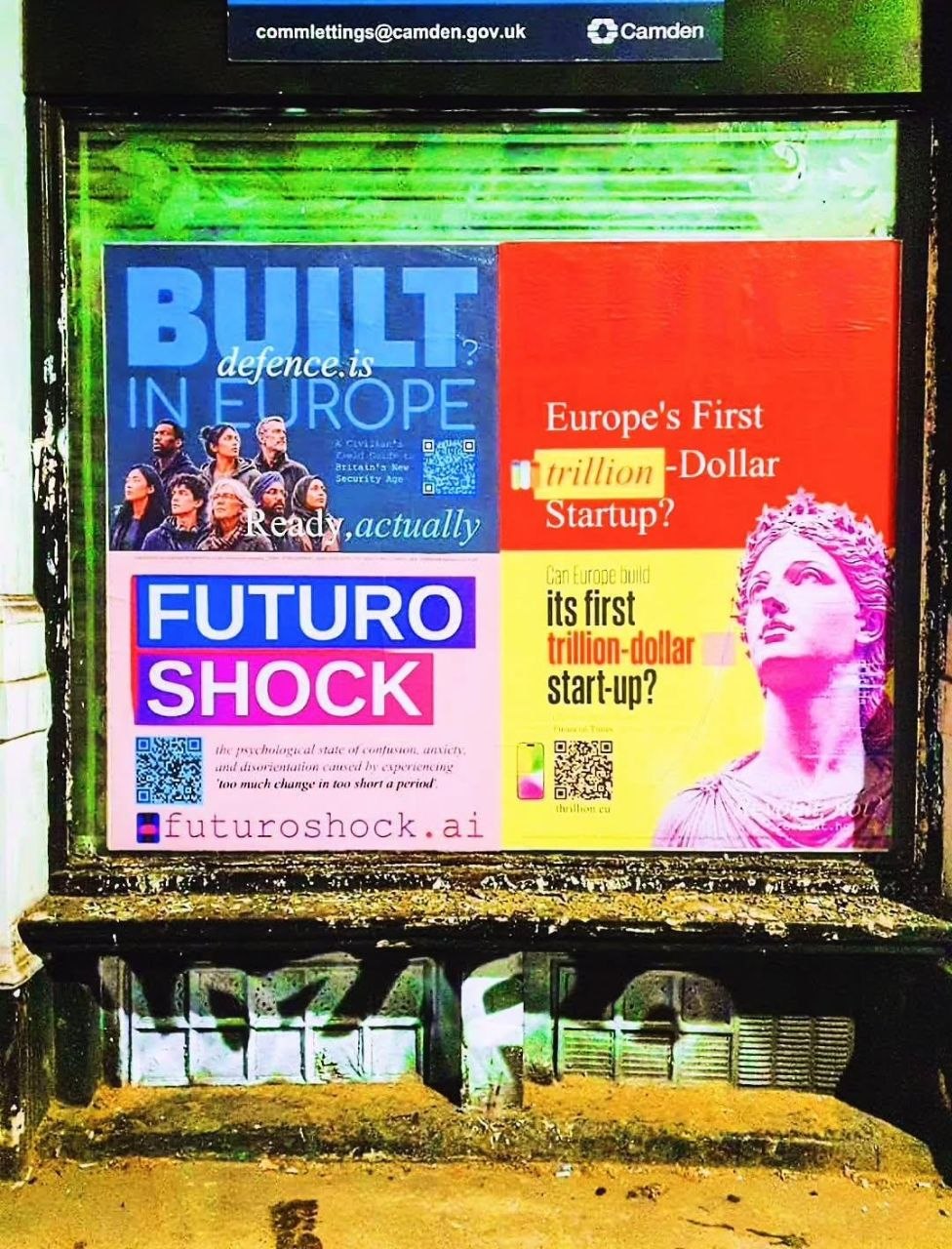 Poster pasted on a London hoarding, 13 July 2026